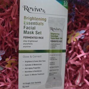 Revive RX Brightening Essentials Facial Mask Set – Fermented Rice, 10 Pack box